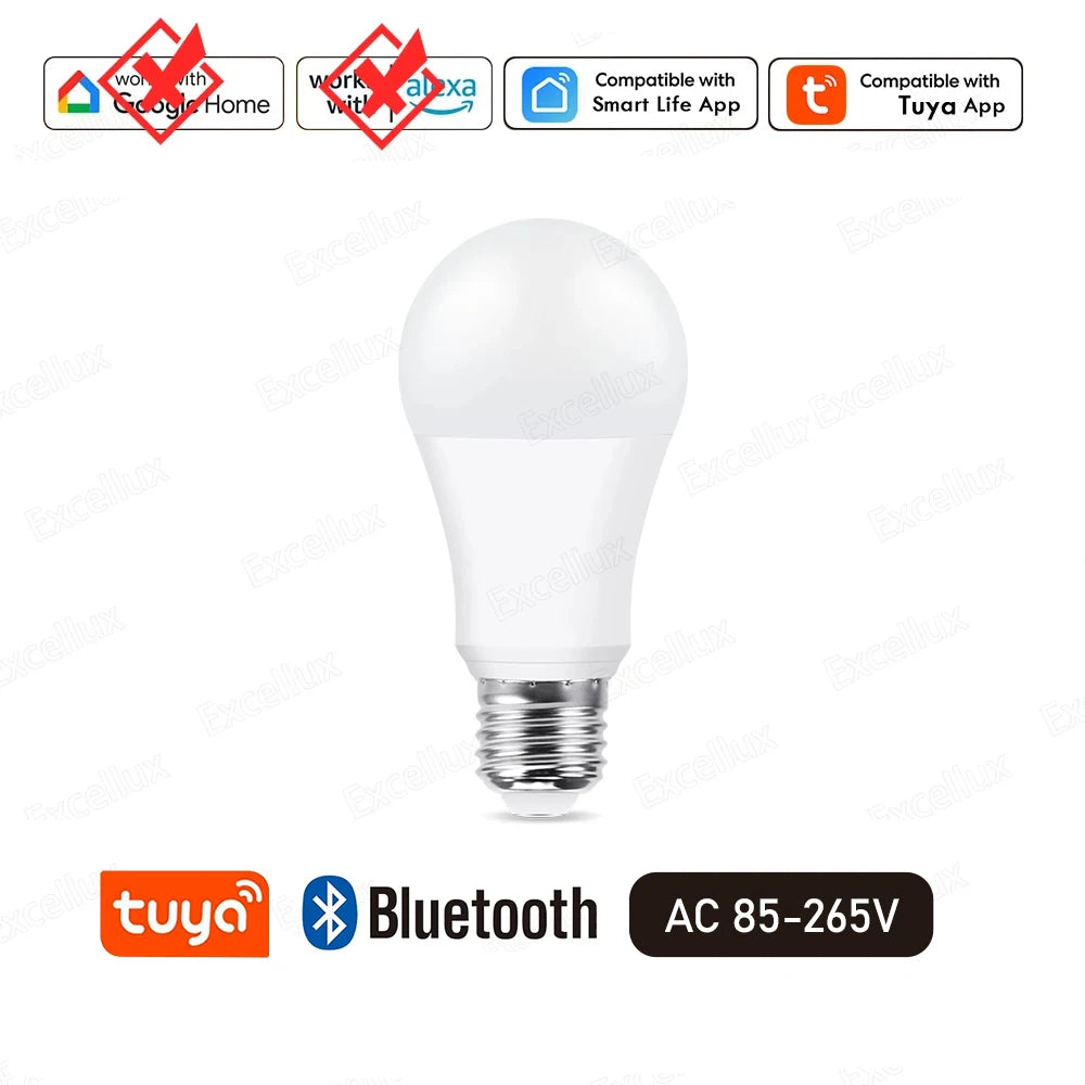 Tuya E27 Led Bulb Bluetooth WiFi Smart Led Lamp App Control 15W RGB C+W Led Light Bulbs Works With Amazon Alexa Google Assistant