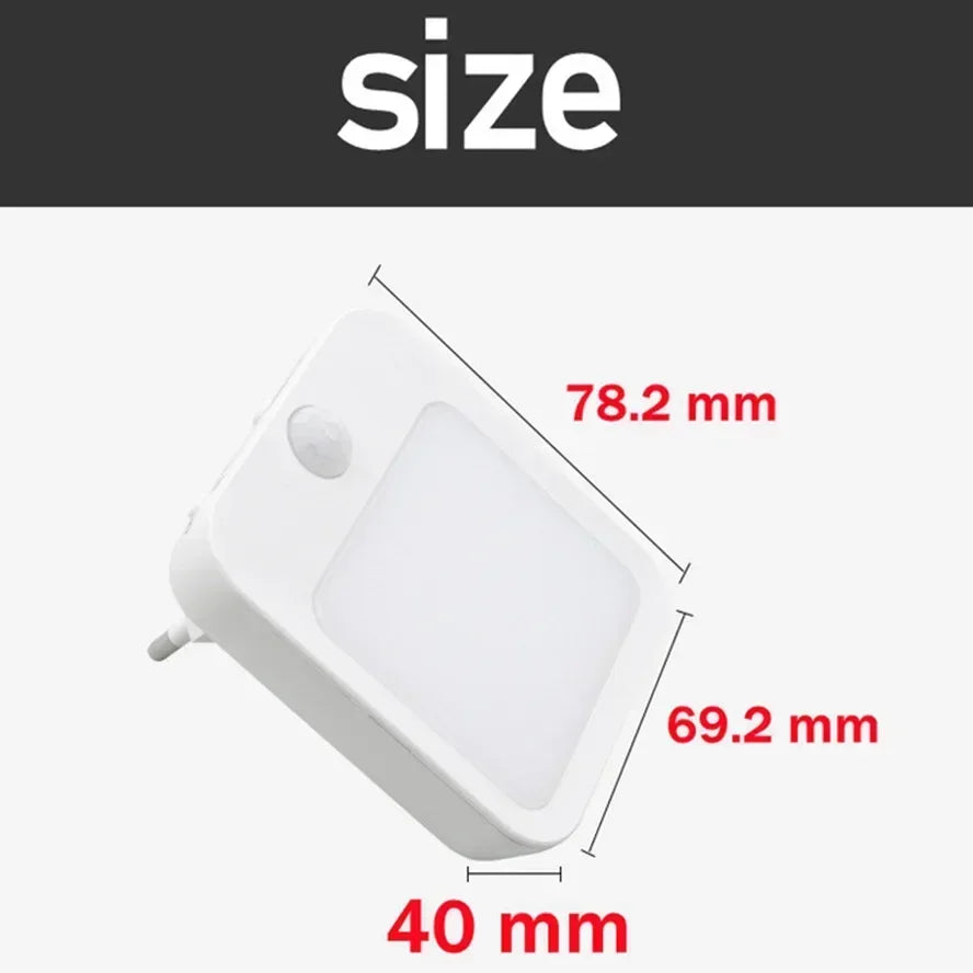EU/US Plug Motion Sensor LED Night Lights  Dimmable Cabinet Light for Baby Bedside Bedroom Corridor Wireless Night Lamp Lighting