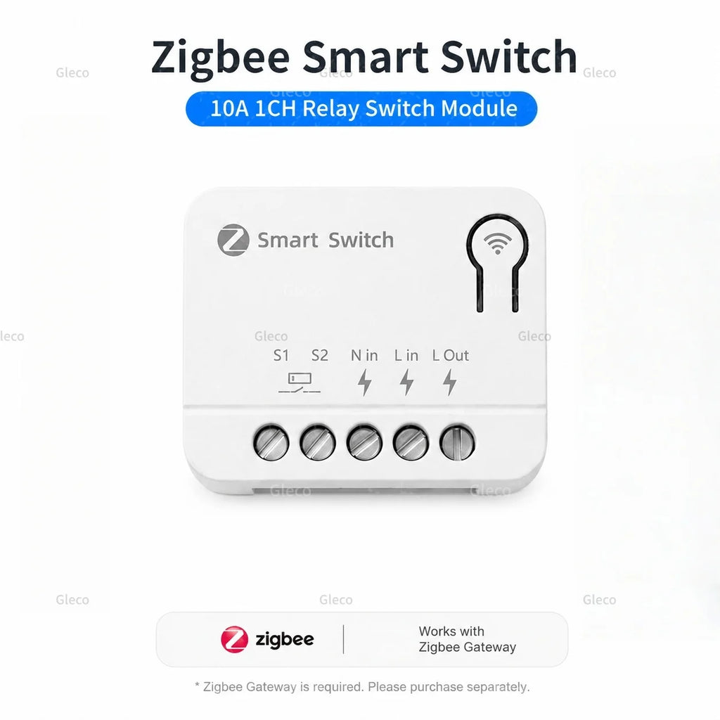 Zigbee TUYA 1/2/3Gang Mini Smart Switch Module 10A/16A DIY Relay Switches Breaker Works With Alexa Google Home Assistant 2MQTT
