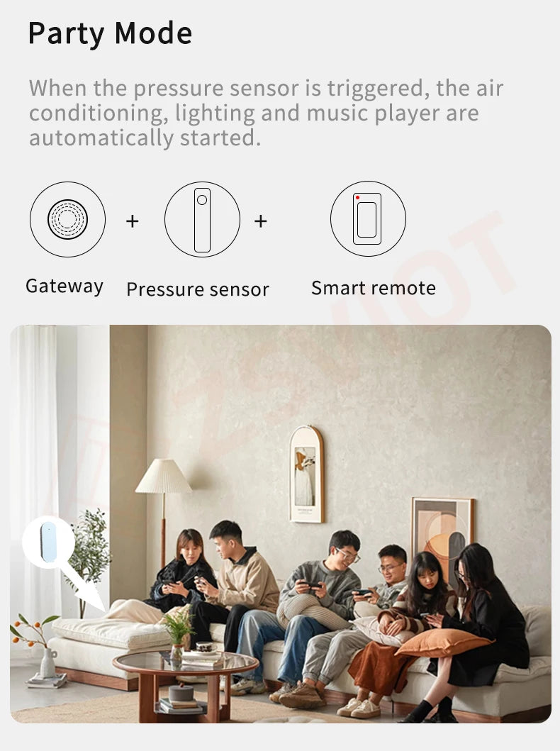 Tuya Zigbee2MQTT Multifunctional Pressure Sensor Flexible Thin Film Pressure Sensor detection strip Smart linkage Smart life APP