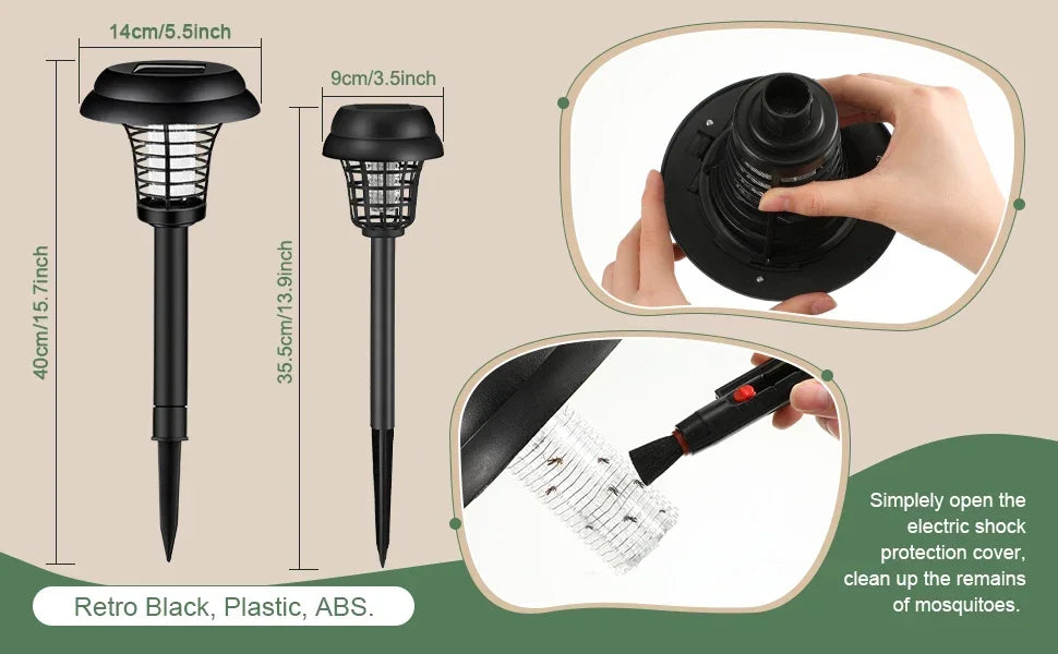 Solar Mosquito Killer Lamp Home Garden Waterproof Mosquito Repeller Outdoor Camping Electric Mosquito Artifact Lighting Lamps