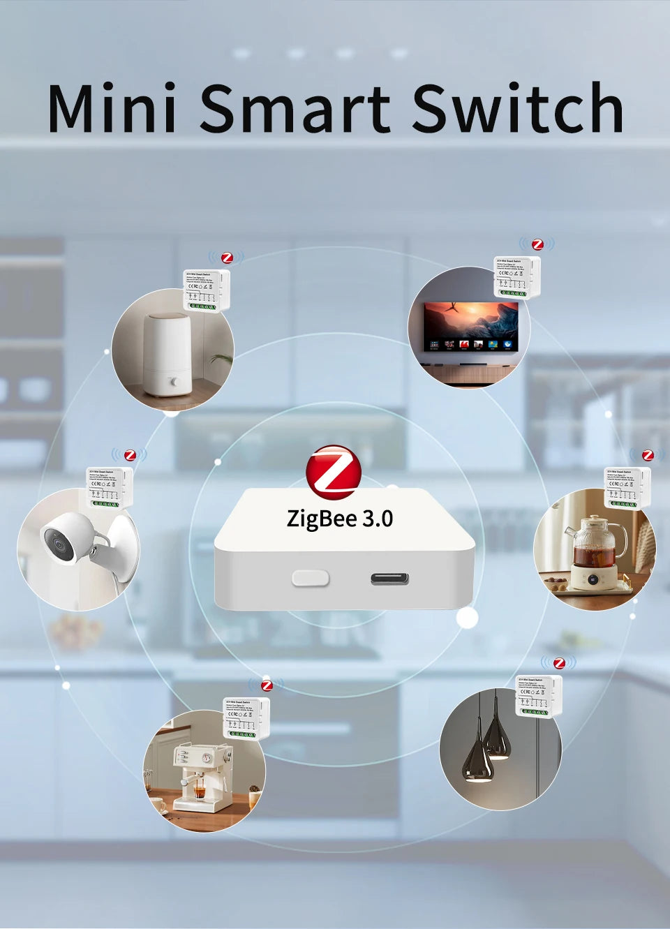 Tuya ZigBee Smart Switch Intelligent Remote Module AC100-240V 1/2/3CH Relay Breaker Smart Life App Works with Alexa Google Home