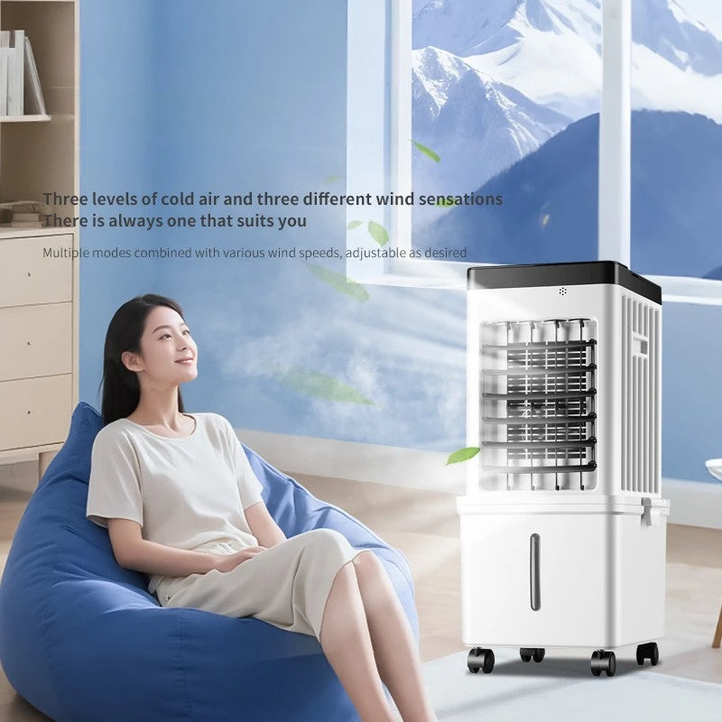 Smart Remote Control Air Cooler 3D Oscillating Energy Saving Quiet Air Conditioning Fan Wide-angle Air Supply for Home Office