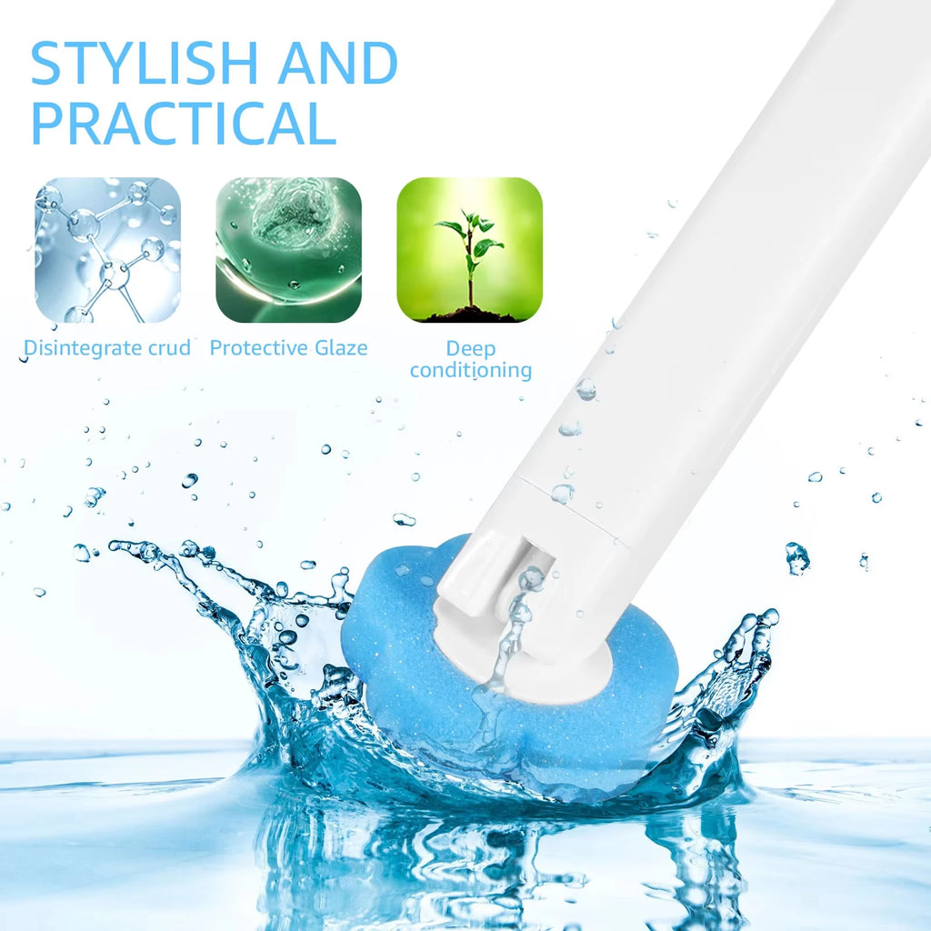 Upgrade Toilet Brush Kit with Disposable Replacement Heads, Long-Handle Hygienic Bathroom Cleaning Brush for Home WC Accessories