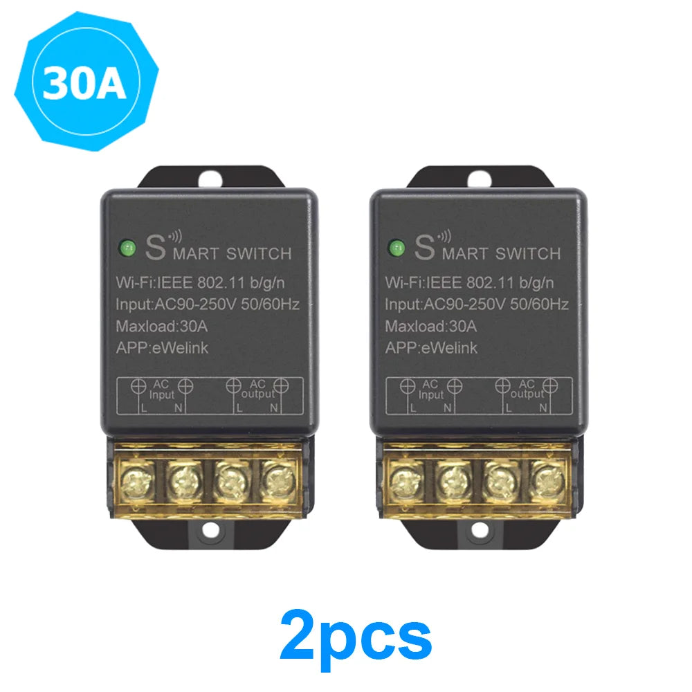 Ewelink Smart WiFi Switch 30A High Power Controller Motor Relay Module Timing Voice Control With Alexa Google Home