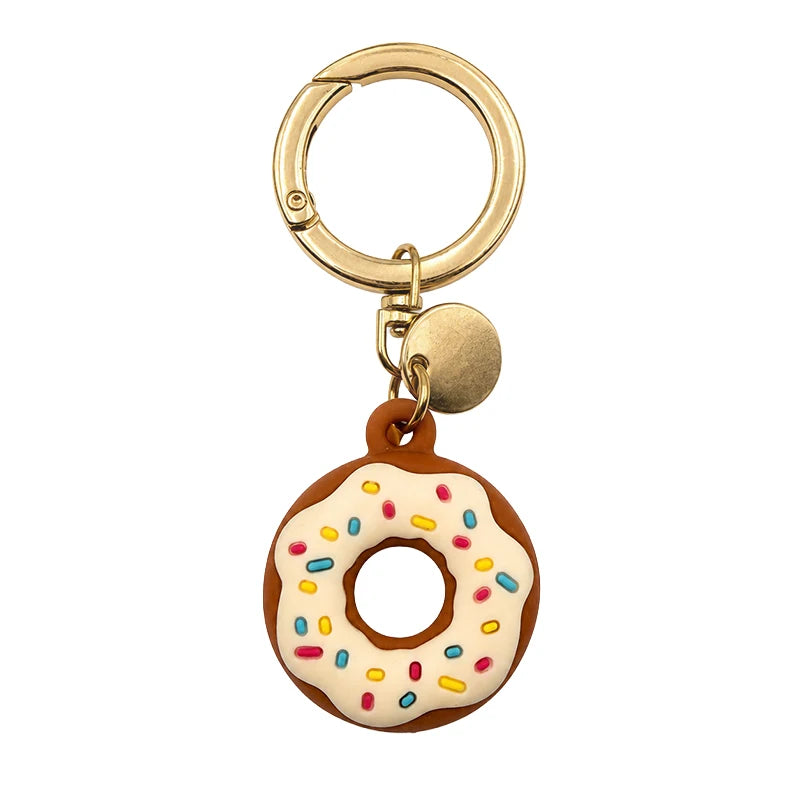 Silicone Keychain for Apple Airtags Case Protective Cover Tracker Accessories Shell Anti-scratch Air Tag Cartoon Donut Holder