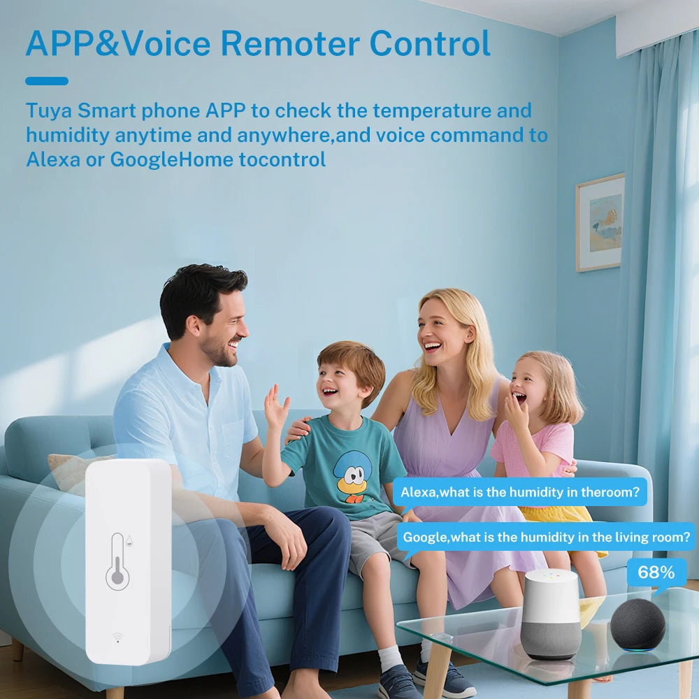 Tuya Zigbee WiFi Temperature Humidity Sensor APP SmartLife Remote Control For Smart Home WorkWith Alexa Google Assistant