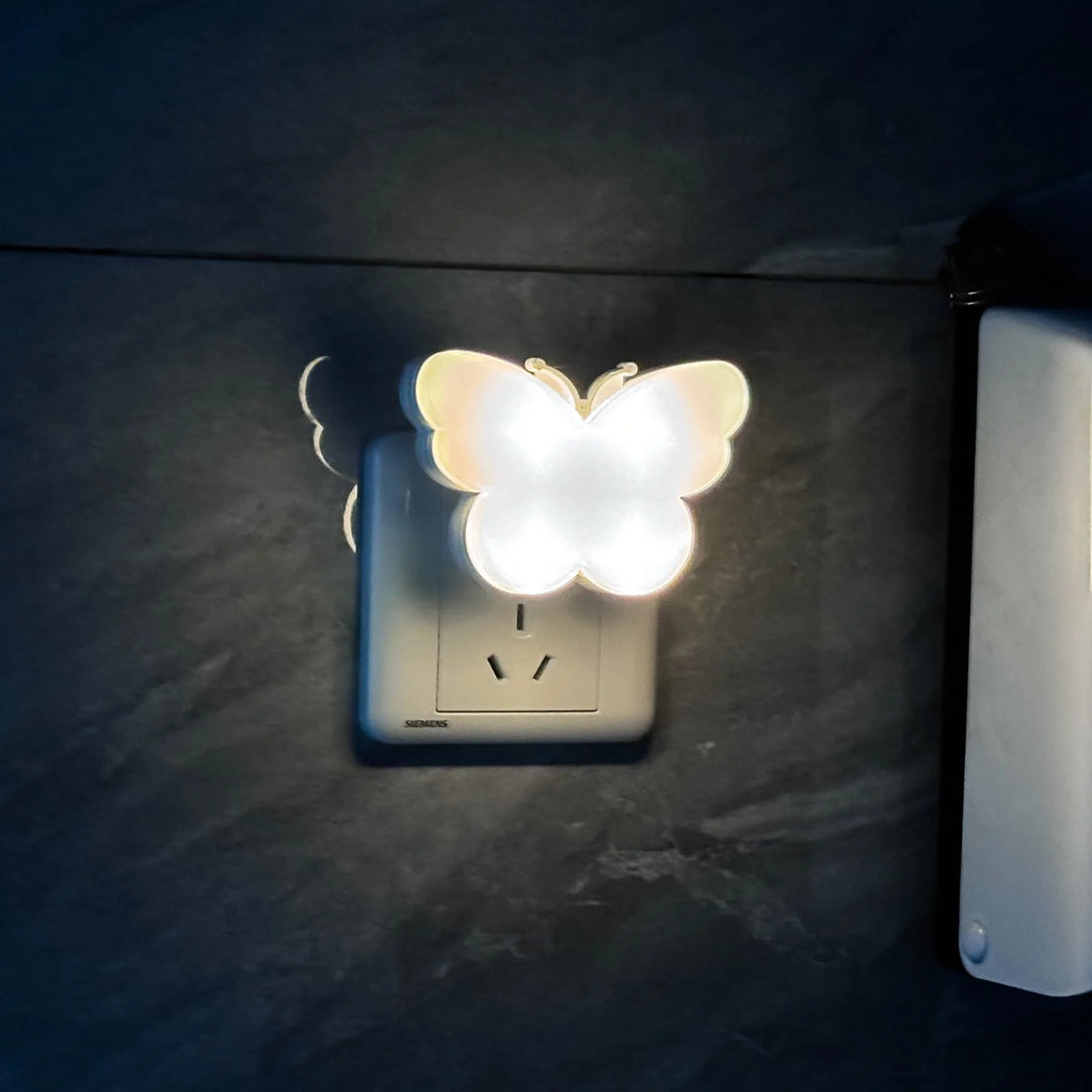 Butterfly Shape Night Lights LED Light Sensor Night Lights Plug in Auto on/Off for Kids Bedroom Stair Hallway Bedhead Night Lamp