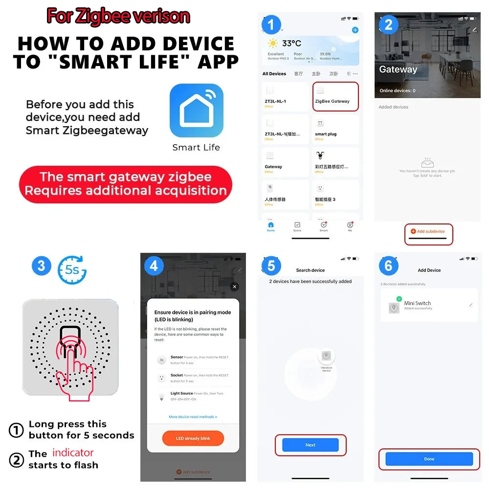Zigbee Tuya Smart Switch Smart Life 10A/16A 1/2CH DIY Relay Breaker 2 Way Control For Alexa Google Home Assistant 2MQTT Gateway