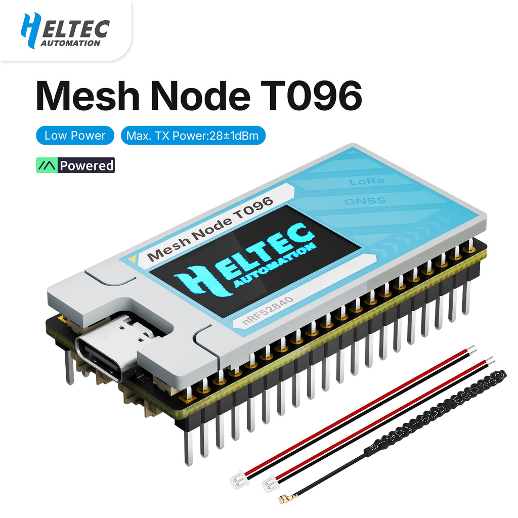 Heltec Tracker Mesh Node T096 nRF52840 SX1262 LoRa Chip Ultra-low Power BLE GNSS 28±1dBm Meshtastic MeshCore Global Positioning