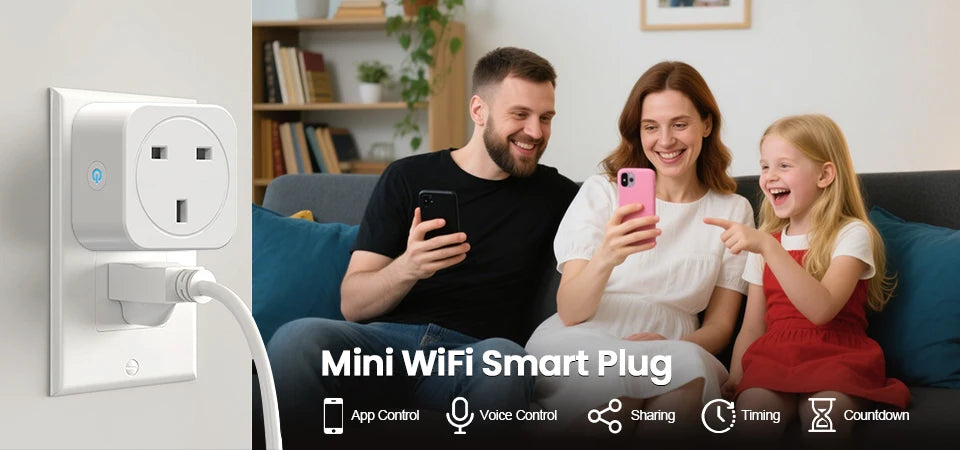 Tuya UK Smart Plug 16A 20A WiFi Socket Power Monitoring Remote Control Timer Works With Alexa Google Assistant Voice Control