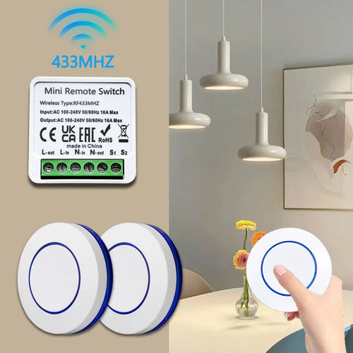 10A Relay Receiver Module Transmitter Light Switch Wireless Universal 433MHz Remote Control Switch for Smart Home LED Fan DIY