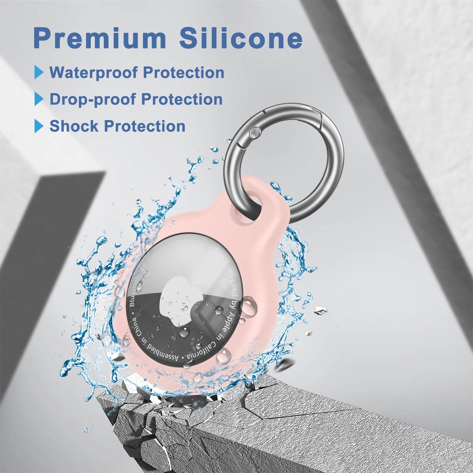 TPU Cover for Apple Air Tag Holder with Keychain Protective Shell Tracker Accessories Anti-scratch Sleeve For Apple Air Tag Case