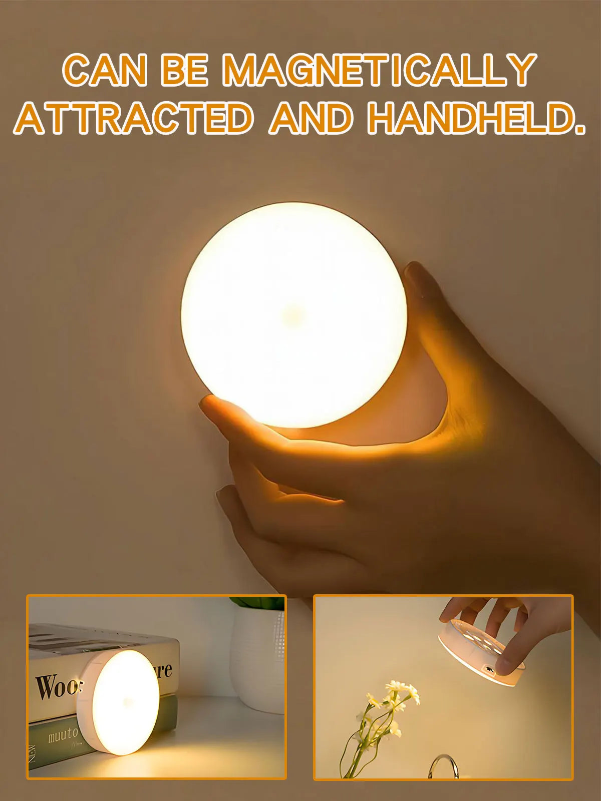 LED Night Light Smart Human Body Sensor with Digital Sensor Head Magnetic Suction Wireless-Use Eye Protect Night Lamp