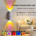 RGB 7colors Motion Sensor LED Night Light USB Charging Intelligent Human Induction Double Head Cabinet Lamp Kitchen Stairs Light