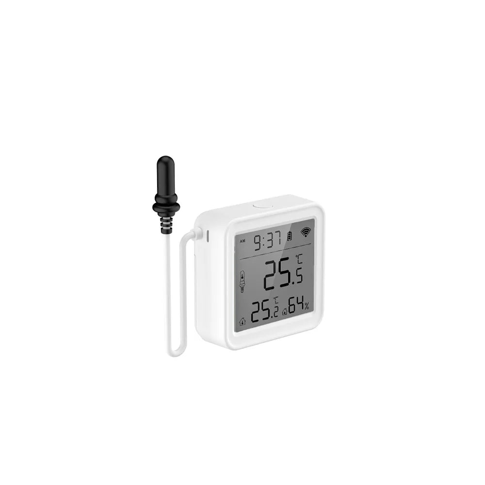 Tuya Temperature Humidity Sensor With External Probe Smart Home WiFi/Zigbee Hygrometer For Fridge Water Pool Thermostat Alarm
