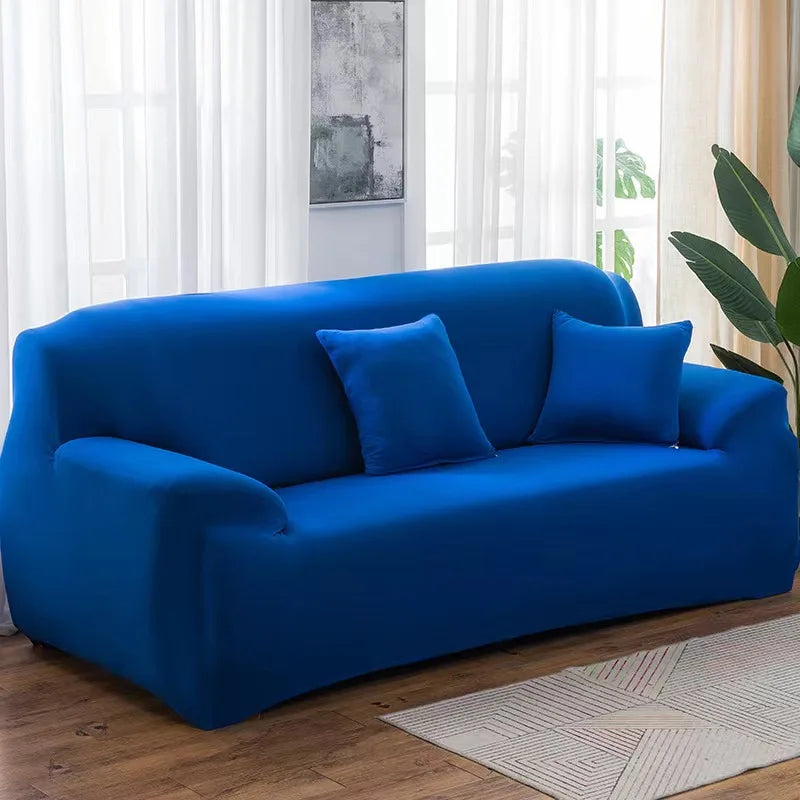 Solid Color 1/2/3/4 Seat Sofa Cover Stretch Milk Silk Fabric Couch Covers for Living Room Sectional Corner Settee Slipcovers 1PC