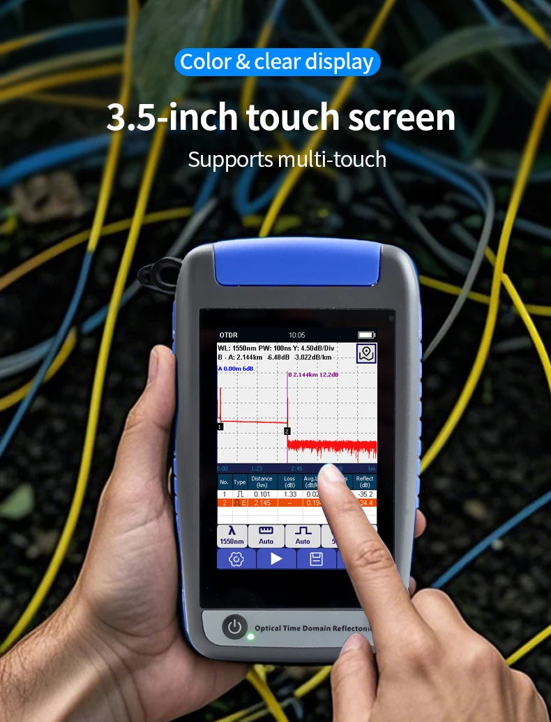Mini Active OTDR Fiber Optic Tester Smart ODTR Optical Fiber Reflectometer Breakpoint Loss Living Test OPM VFL 1310 1550 1625nm