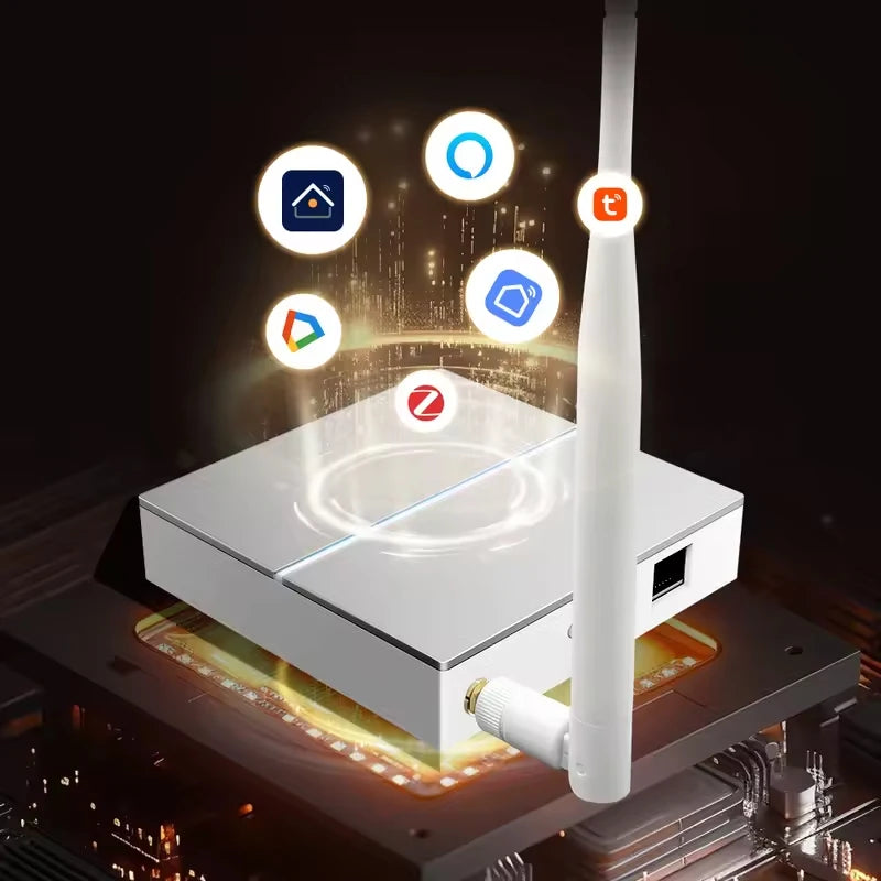 Tuya Zigbee 3.0 Smart Wired Gateway Hub ,With Signal Antenna Smart Wired Bridge Hub,Works With Yandex Alice Alexa Google Home