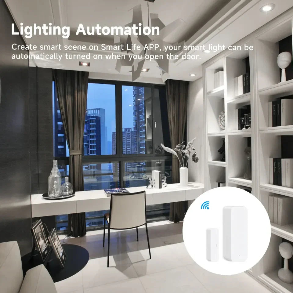 Tuya ZigBee Smart Door Window Sensor Door Open Closed Detectors Smart Home Security Protection Alarm System for Alexa Google