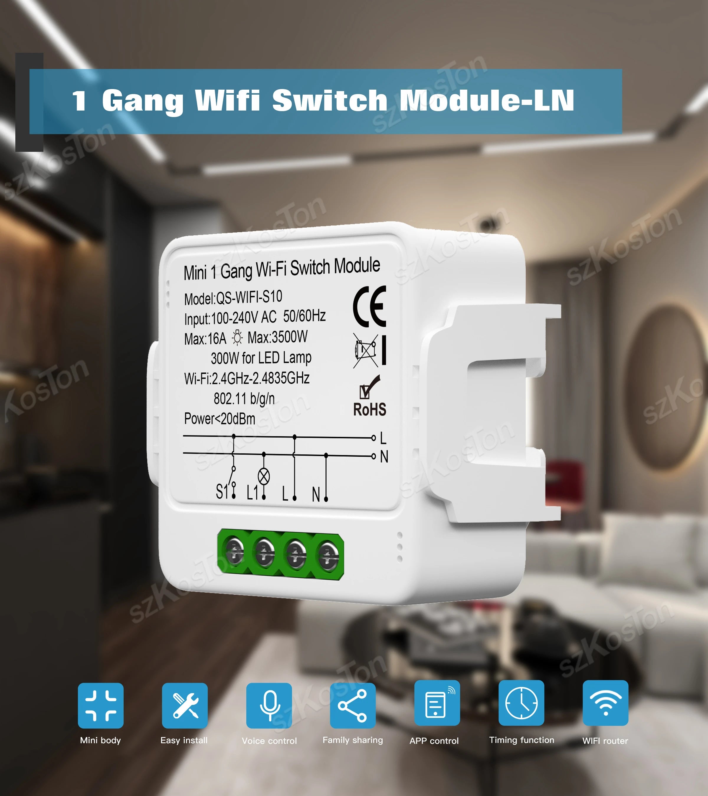 Tuya Smart WiFi Switch 1/2/3 Gang Smart Home Light Switch Breaker Neutral Wire Required Remote App Timer Work with Alexa Google