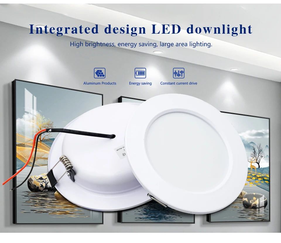 6Pcs LED Downlight AC110V 220V DC12V 24V Recessed Round Ceiling Dowm Light Indoor Bedroom for Home Decor Lighting LED Spot Lamp