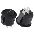 5/20pcs 12V Round Rocker Switch ON/OFF 2 Pin SPST Camper Van Caravan Motorhome 20MM Circle Toggle Switch