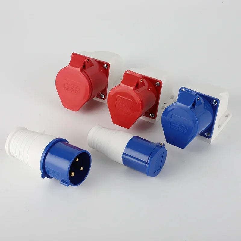 IP44 Industrial Plug and Socket Waterproof Connector 3PIN 4PIN 5PIN 16A/32A  Waterproof Electrical Connection Wall Mount Socket