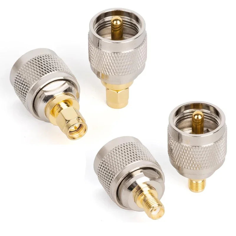 2Pcs Copper SMA Female Jack to UHF PL259 SO239 TNC N Male Female RF Coax Coaxial Straight Connector Converter