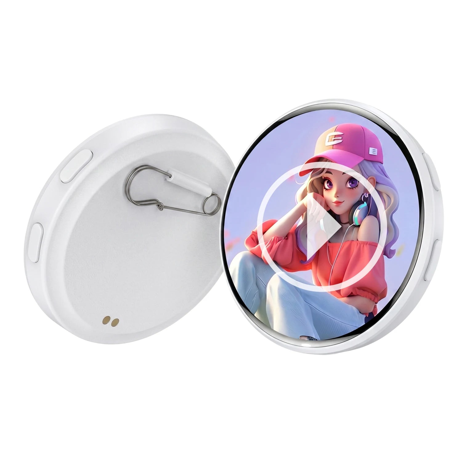 DIY Electronic Badge JPG GIF Video Dynamic Display Badge Anime Digital Display Badge Phone APP User-defined Picture Badge