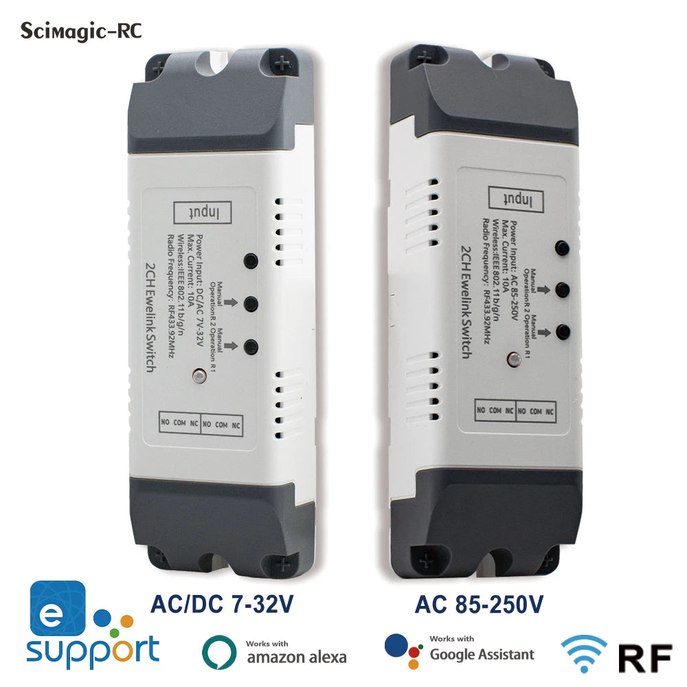 eWelink Smart Home 2CH Wifi Motor Forward Reverse Switch USB 5V DC 12V 24V 32V 85-250V 220V 2 Channel Module Relay,Alexa Googole