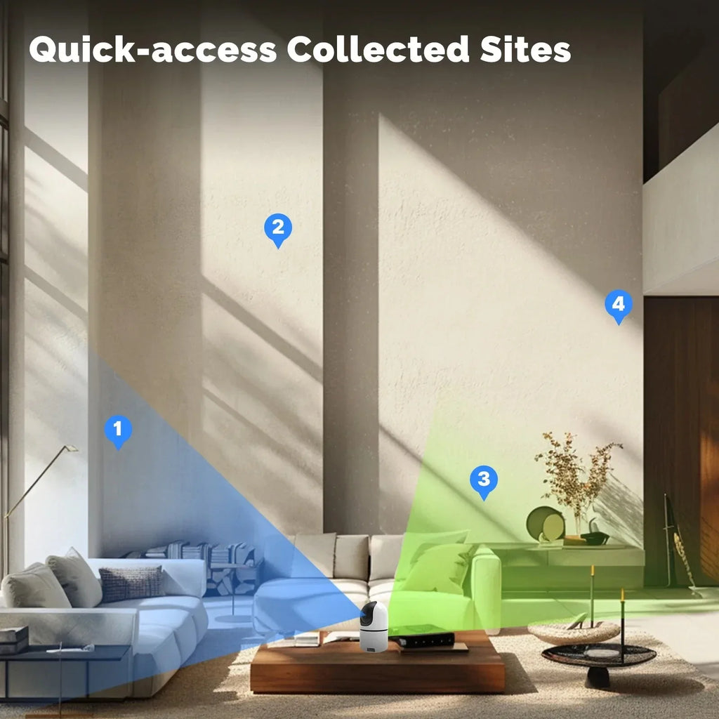 YOOSEE 8MP Indoor Smart WiFi Camera Dual Lens IP Camera Color Night Vision Two-Way Audio Security CCTV Surveillance Baby Monitor
