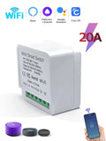 16A /20A Mini Wifi Smart Switch DIY Light Switch 2 Way Control Automation Module Cozylife App Remote Control Alexa Google Home