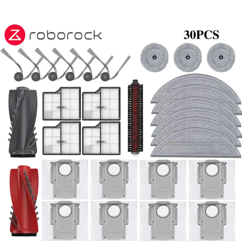 Roborock Saros 10/Roborock S9 MaxV Ultra Robot Vacuum Spare Parts Main Side Brushes Mop Cloths HEPA Filters Dust Bags Accessorie