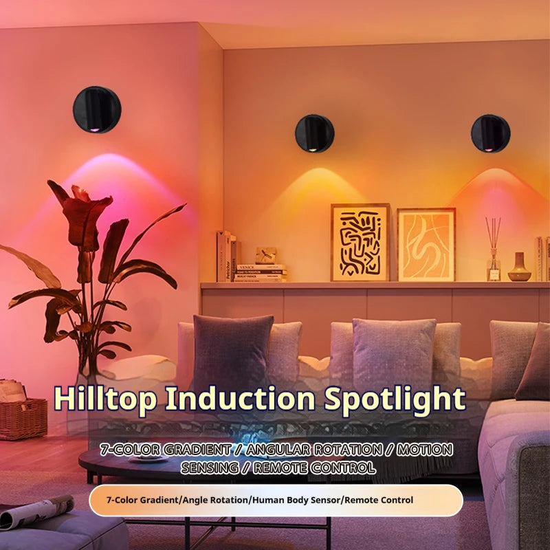 LED Light Magnetic Rechargeable Wall lamp Spotlight Atmosphere Light  No Punch Reading Light Touch Switch Dimmable Bedside Lamp
