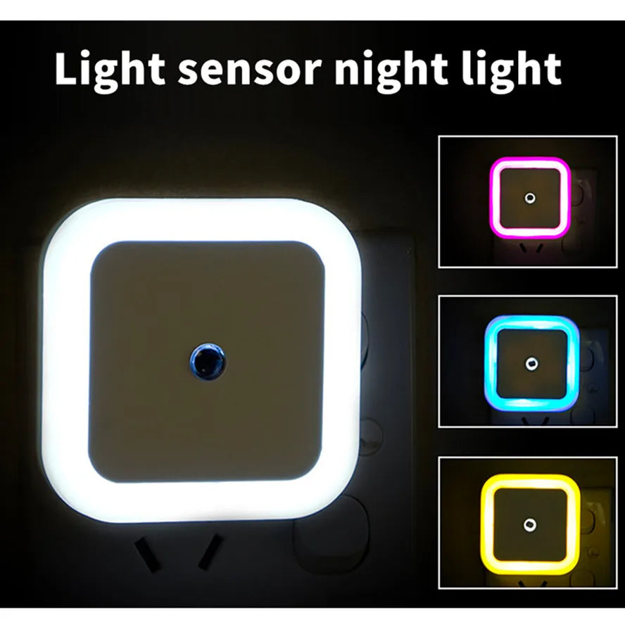 LED Night Light Mini Light Sensor Control 85V-265V EU US Plug Nightlight Lamp For Children Kids Living Room Bedroom Lighting