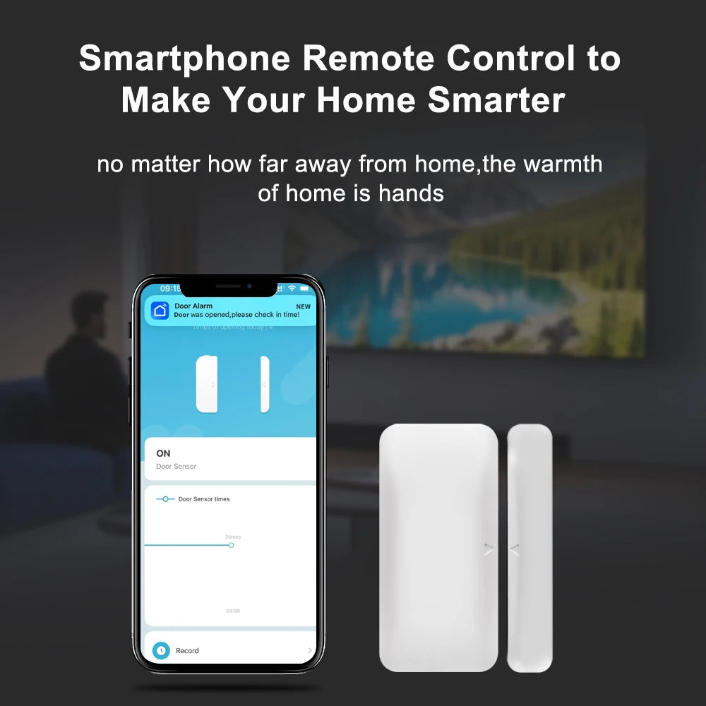 Tuya Zigbee Wireless Door Windows Sensor Mini Smart Home Wireless Door Detector Door Open Closed Alarm System for Alexa