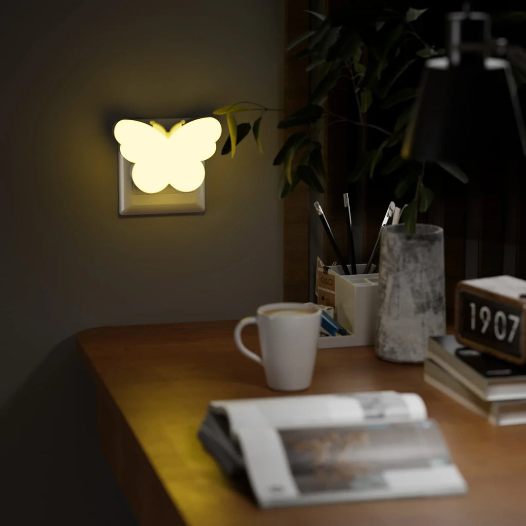 Butterfly Shape Night Lights LED Light Sensor Night Lights Plug in Auto on/Off for Kids Bedroom Stair Hallway Bedhead Night Lamp