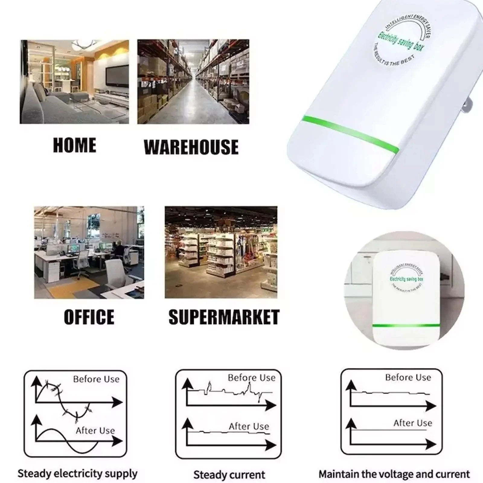 Pro Power Save Electric Energy Saver 90V-250V EU/US/UK Household Commercial Energy Saving Box Smart Electricity Power Saver