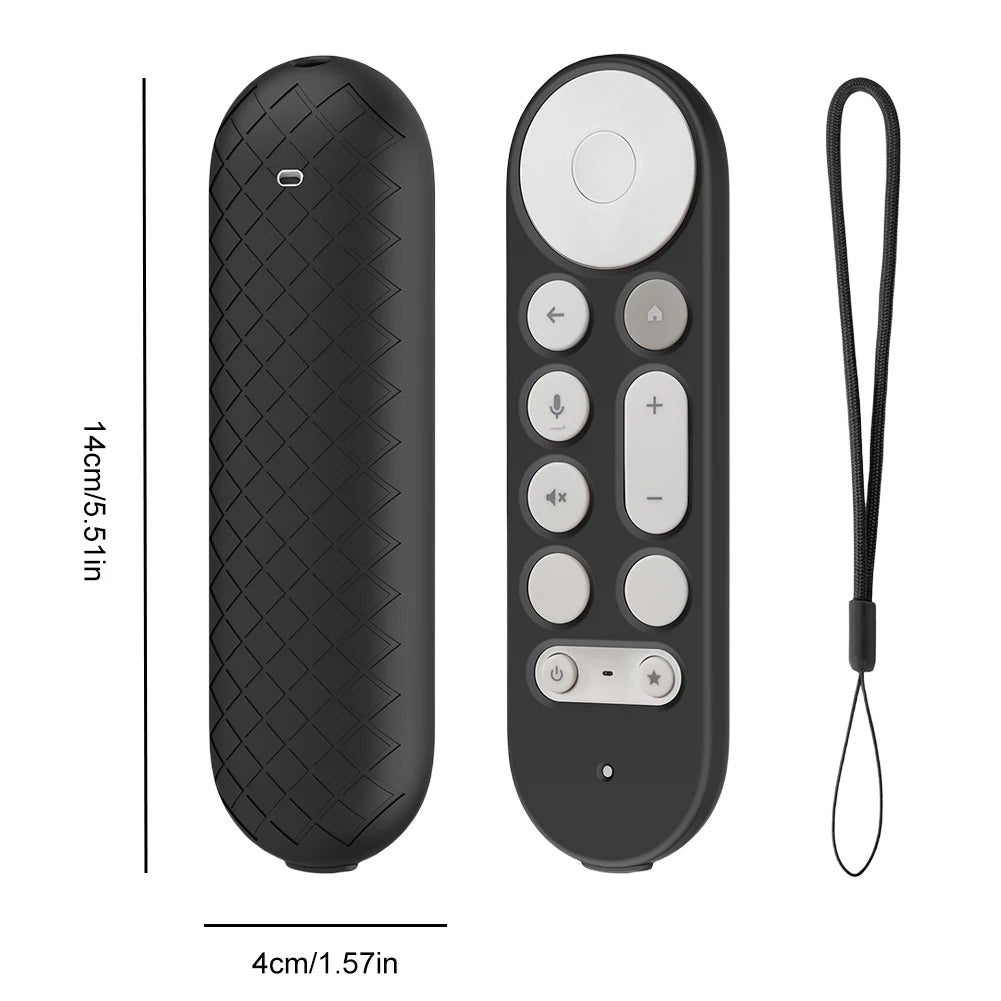 Silicone Remote Case Anti-Slip TV Remote Control Case with Lanyard Remote Protective Case Remote Cover for Google TV Streamer 4K