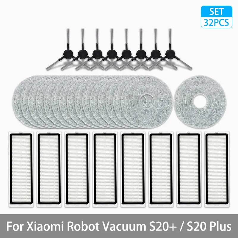For Xiaomi Robot Vacuum S20+ / S20 Plus / B108GL Parts Accessories Main Brush Side Brush Hepa Filter Mop Cloth Replacement Spare
