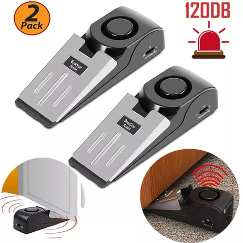 1/2Pcs 120DB Portable Wireless Door Stop Alarm Home Security System Siren Sound Burglar Intruder Alert for Travel