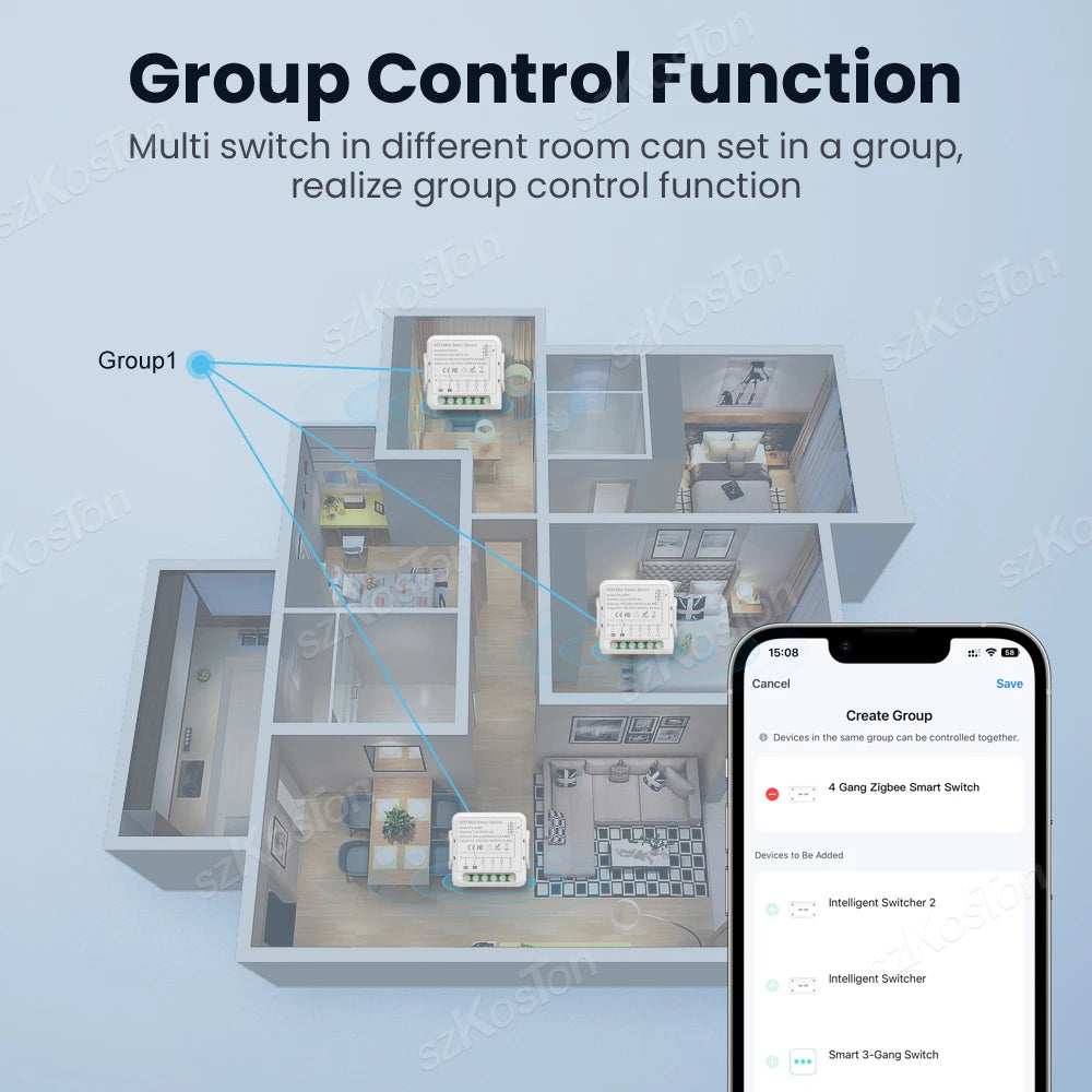 Tuya Wifi Smart Switch Module Smart Home DIY Breaker 1 2 3 4 Channel Supports 2 Way Control Voice Works with Alexa Google Alice