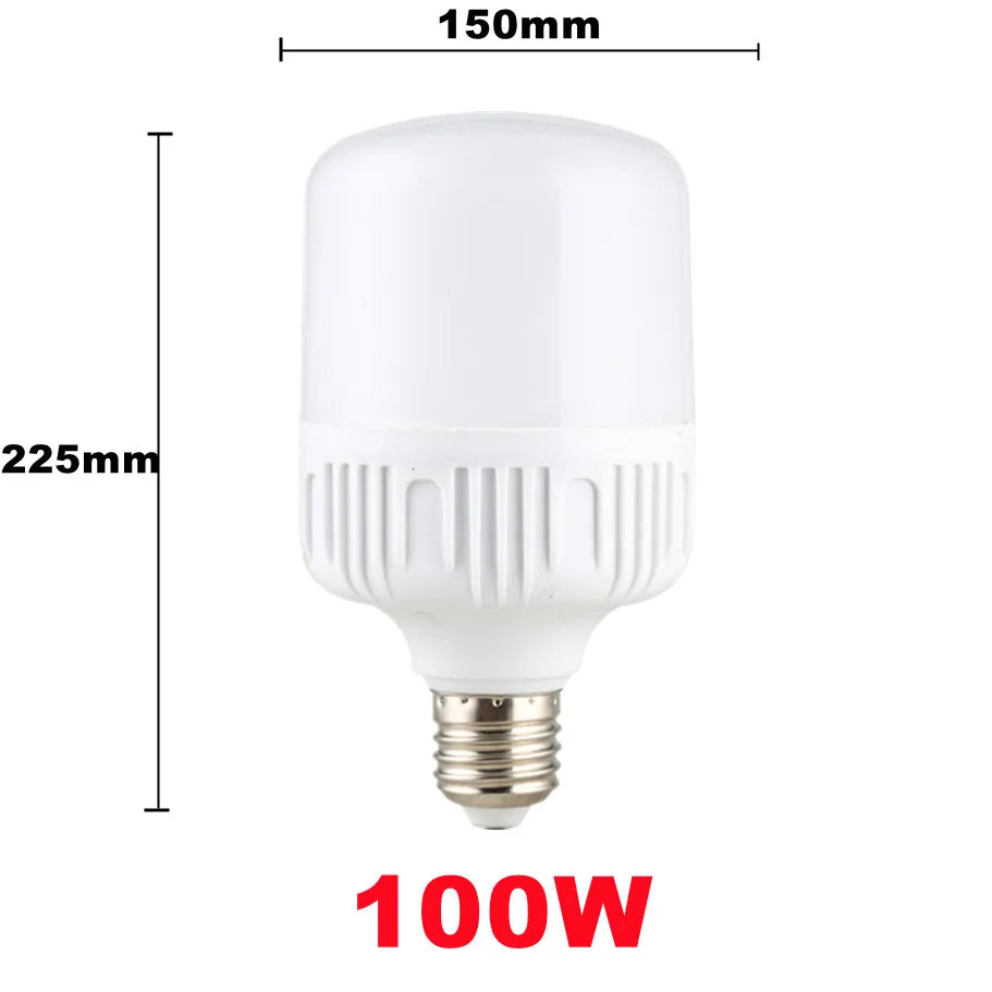 100W-5W  E27 Screw Base LED Bulb AC 220V, High Brightness Non-Flickering, Super Bright White Light with Good Heat Dissipation