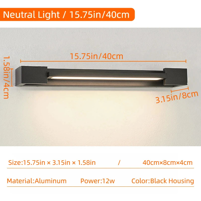 Latest 2026 Rotatable Adjustable LED Wall Lamp,IP65 Aluminum Long Strip Sconce for Bedroom Computer Room Villa Store Interior