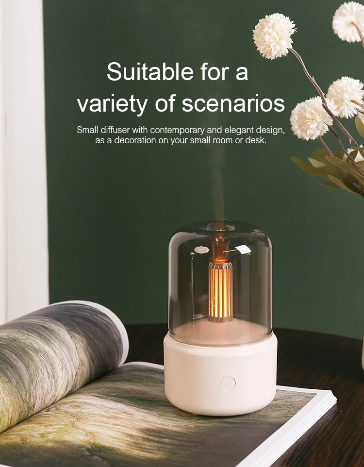 KINSCOTER Portable Mini Aroma Diffuser USB Air Humidifier Essential Oil Night Light Cold Mist Maker Sprayer for Home Gift