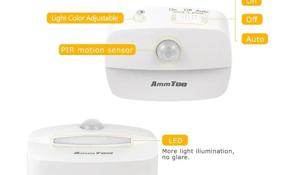 EU US Socket Led Night Light with Motion Sensor AC 85-265V PIR Human Induction Lamp 3 Colors Plug in Wall for Bedroom Hallway
