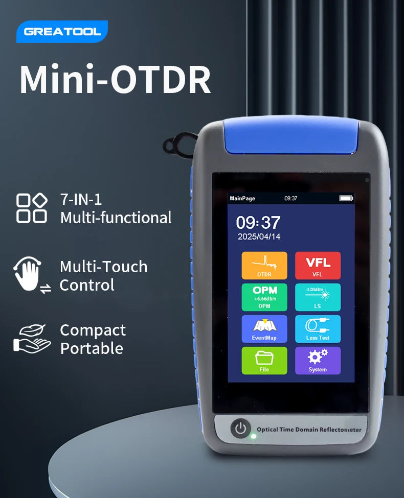 Mini Active OTDR Fiber Optic Tester Smart ODTR Optical Fiber Reflectometer Breakpoint Loss Living Test OPM VFL 1310 1550 1625nm