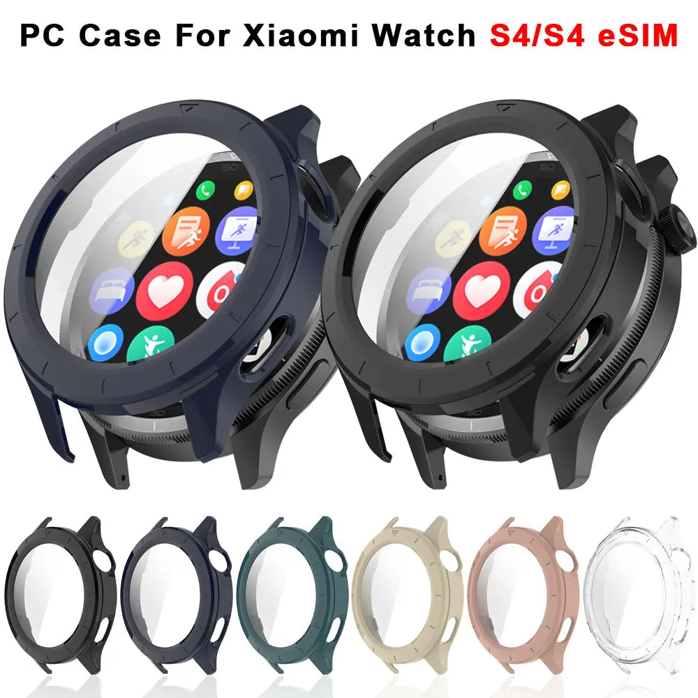 PC Case + Tempered Glass For Xiaomi Watch S4 Full Shell Screen Protector Bumper Cover For Xiaomi Watch S4 eSIM Smart Accessorie