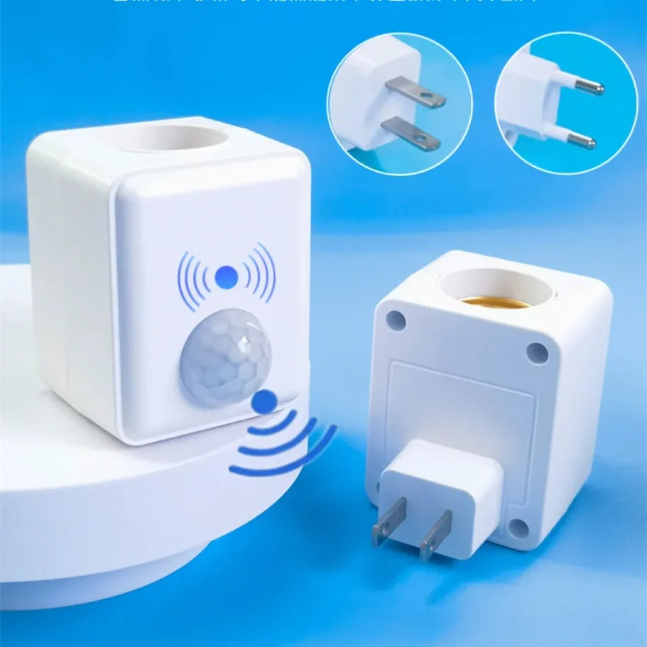 AC85-265V EU/US Plug E27 PIR Motion Sensor LED Switch Lamp Base Human Induction Light Bulb Holder Socket Adapter Converter
